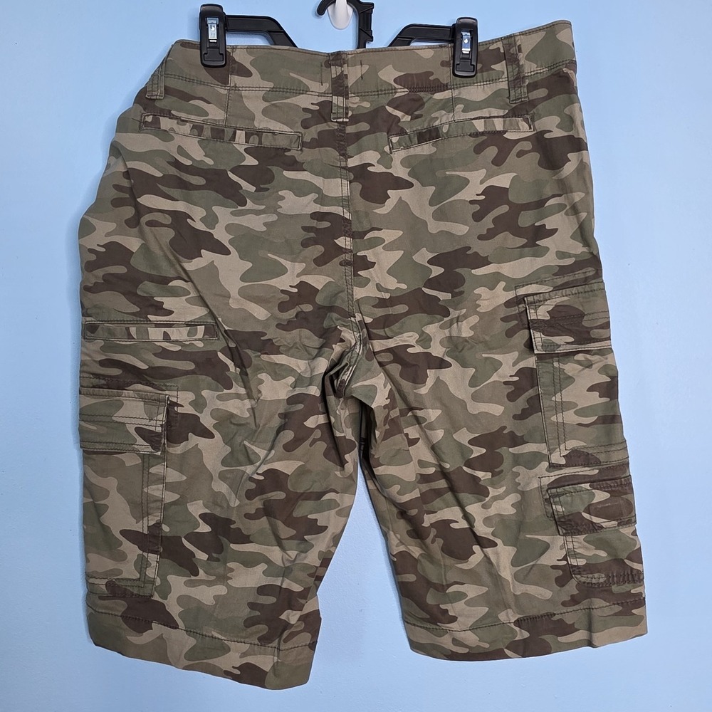 George Mens Camo Cargo Shorts Size 40 Elastic Waist Cotton Stretch 14" Inseam - Picture 8 of 16